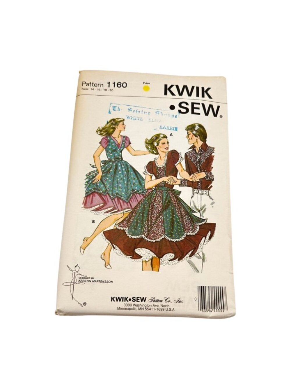 Kwik Sew 1160 Square Dance Dress Sewing Pattern Sz 14 16 18 20 Uncut New Sealed